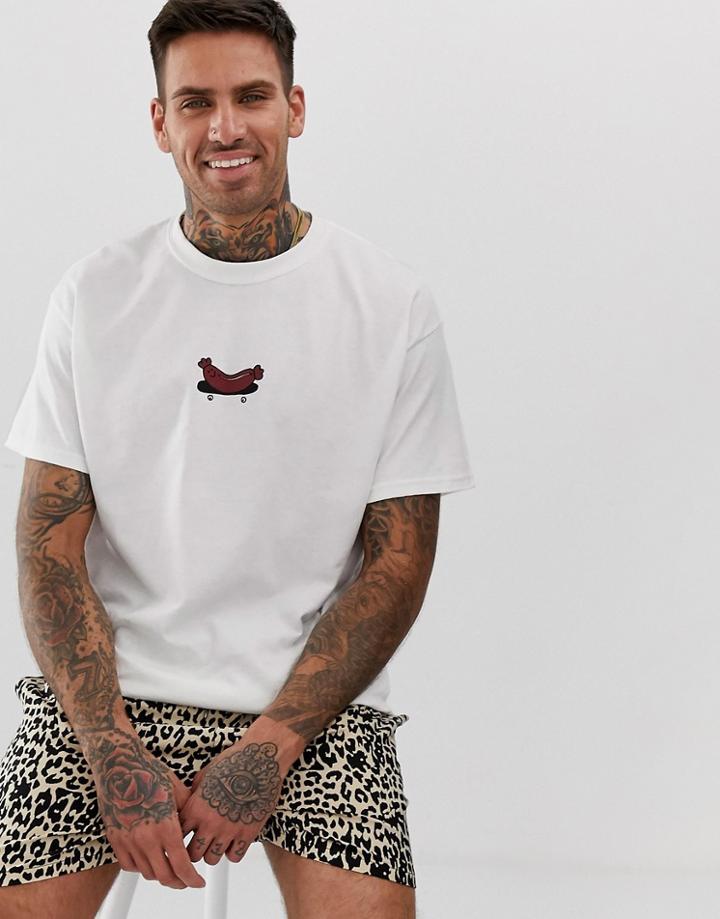 New Love Club Sausage Oversized T-shirt - White
