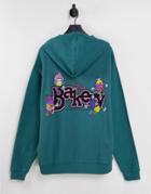 Crooked Tongues Hoodie With Bakery Back Print In Teal-blues
