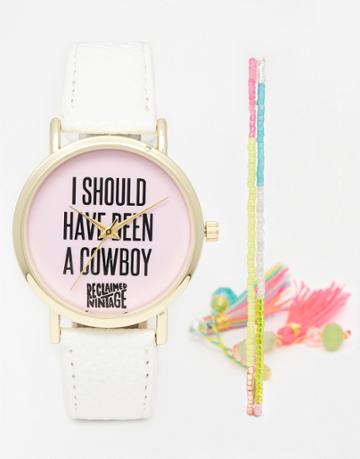 Reclaimed Vintage I Should Have Been A Cowboy Watch & Friendship Watch - Multi