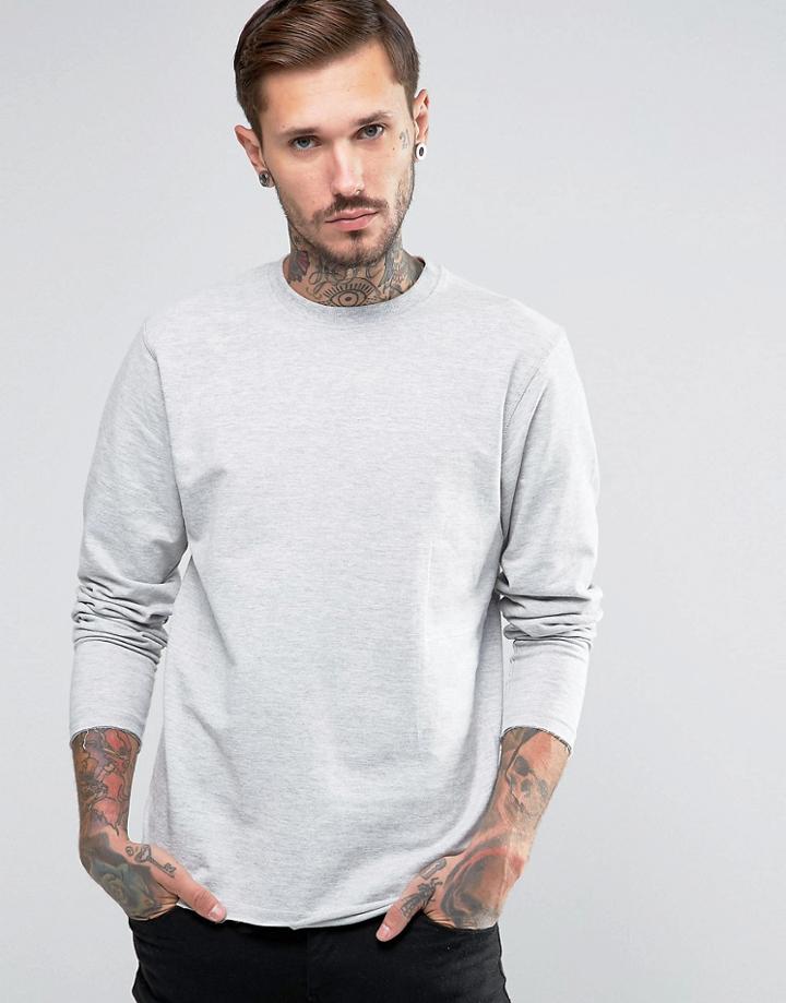 Troy Raw Edge Sweatshirt - Gray