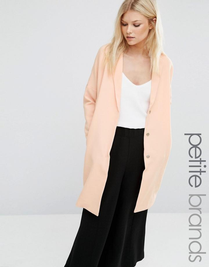 Vero Moda Petite Slouchy Duster Coat - Pink