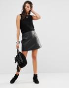 Blank Nyc Pu A-line Skirt - Black