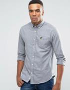 Lyle & Scott Buttondown Flannel Shirt In Regular Fit In Gray Marl - Gray