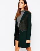 Warehouse Mixed Fabric Coat - Green