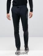 Number Eight Savile Row Skinny Tuxedo Pants - Black