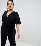 River Island Plus Kimono Sleeve Tailored Jumpsuit - Black