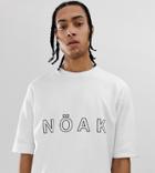 Noak Oversized White T-shirt With Branded Logo