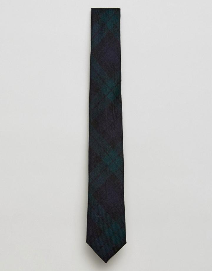 Gianni Feraud Black Watch Check Tie - Navy