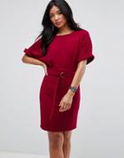 Asos Ultimate Mini Pencil Dress With D-ring Belt - Red