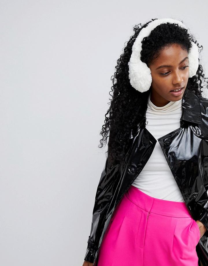 Vincent Pradier Winter White Faux Fur Earmuffs - White