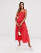 Vero Moda Polka Dot Smocked Maxi Dress - Multi