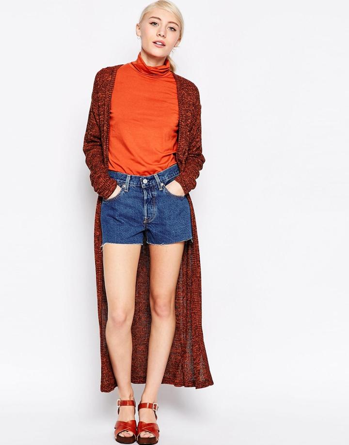 First & I Navia Long Line Cardigan - Autumnal