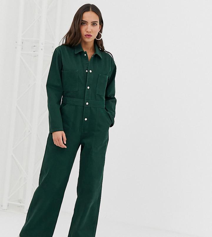 Reclaimed Vintage Inspired Denim Boiler Jumpsuit - Green