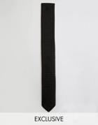 Noose & Monkey Knitted Blade Tie - Black