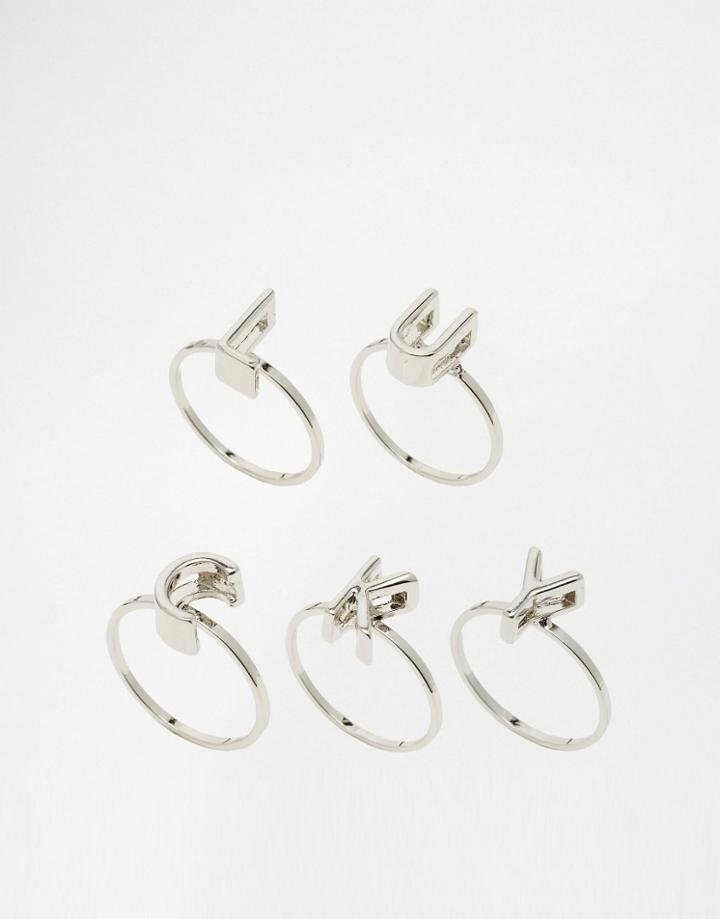 Monki Lucky Ring Set - Silver