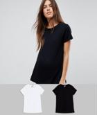 Asos Maternity T-shirt With Crew Neck 2 Pack - Multi