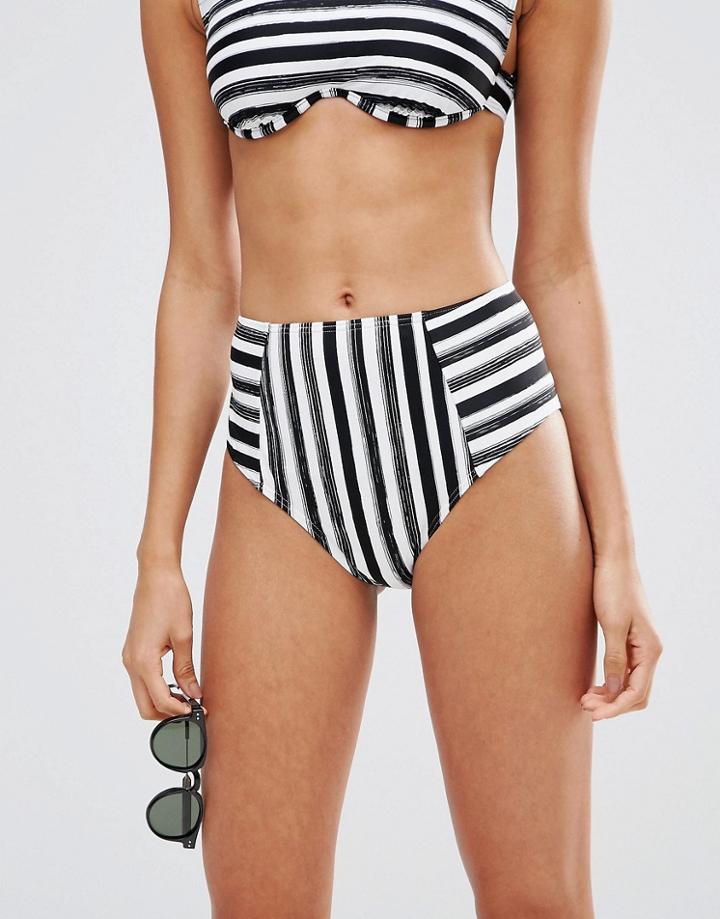Evil Twin High Waist Stripe Bikini Bottom - Multi