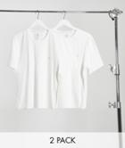 Ck One 2 Pack Chest Logo Crew T-shirts In White