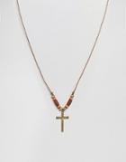 Classics 77 Cross Pendant Necklace - Brown