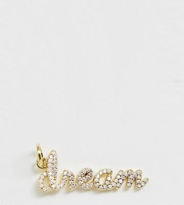 Galleria Armadoro Gold Plated Pave 'dream' Necklace Charm - Gold