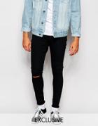 Cheap Monday Exclusive Jeans Mid Spray Extreme Super Skinny Dig Blue Ripped Knee - Dig Blue