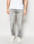 Pepe Jeans Hatch Stretch Slim Fit Raw Concrete Light Gray Distress - Raw Concrete Grey