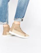 Hudson London Bergot Lace Up High Top Sneakers - Nude