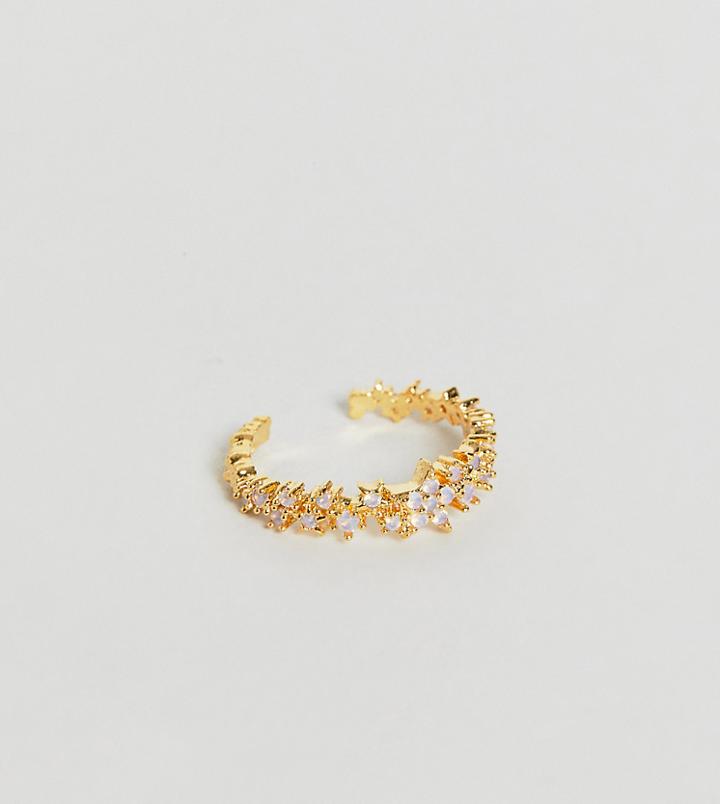 Astrid & Miyu Mystic Star 18k Gold Plated & Opal Ear Cuff - Gold