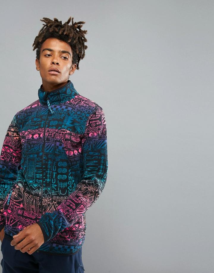 O'neill Reissue 91 Extreme Full Zip Fleece Jacket Print In Blue/pink - Blue