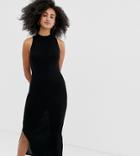 River Island Bodycon Dress With Side Split In Black - Black