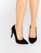 New Look Suedette Heeled Court Shoe - Black