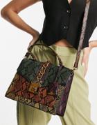 Aldo Glendaa Top Handle Bag With Cross Body Strap In Snake-green
