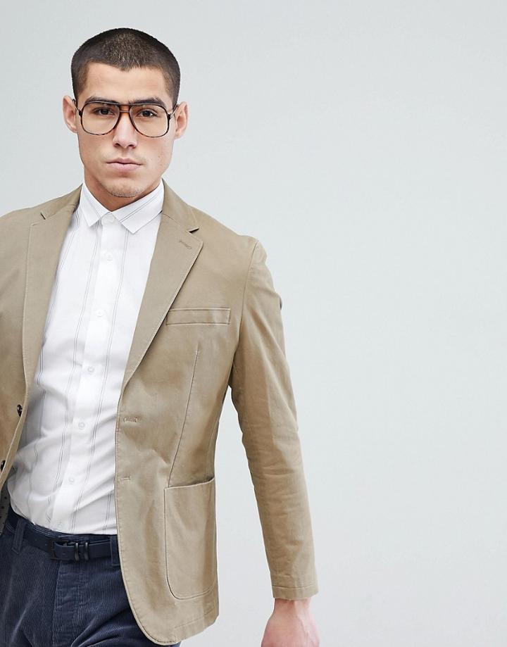 Jack & Jones Premium Patch Pocket Slim Blazer - Beige