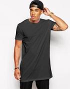 Asos Super Longline T-shirt With Relaxed Skater Fit - Black