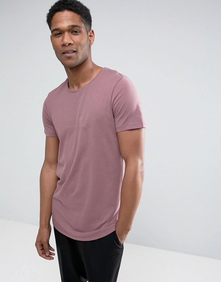 Jack & Jones Premium Longline T-shirt - Pink