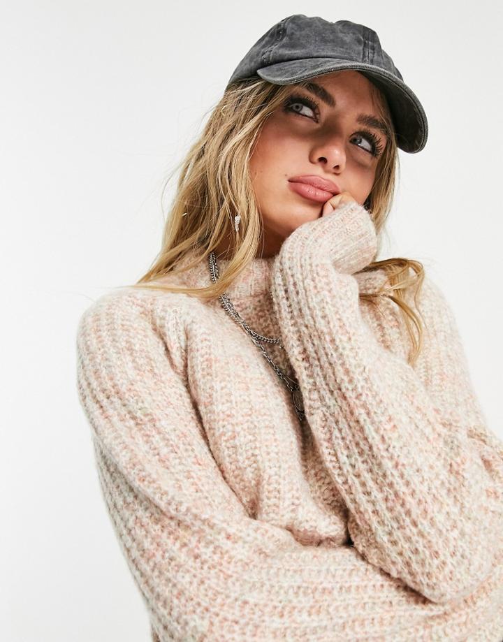 Only Sweater In Pink Space Dye