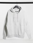 Pull & Bear Hoodie With Rubberized Logo In Gray-grey