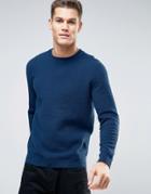 Burton Menswear Crew Neck Sweater In Texture - Navy