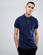 Tommy Jeans Pique Polo Shirt In Navy - Navy