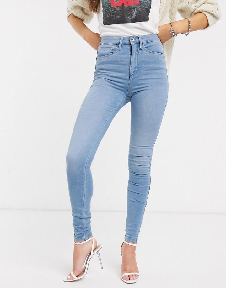Only High Waisted Skinny Jean In Light Blue-blues
