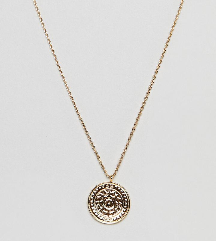 Orelia Gold Plated Coin Detail Pendant Necklace - Gold