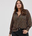 Fashion Union Plus Shirt In Floral - Black