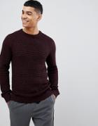 Jack & Jones Originals Knitted Sweater With Mixed Yarn Detail - Red