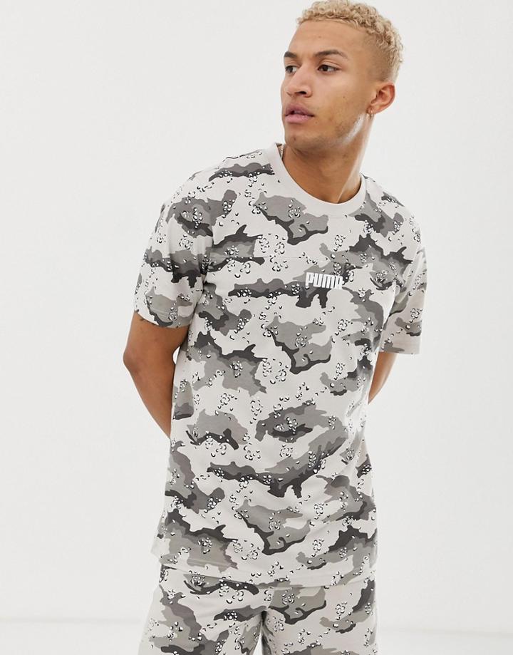 Puma Wild Pack T-shirt In Camo Print-gray