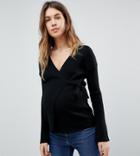Asos Maternity Wrap Sweater - Black