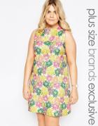 Truly You Bright Floral Jacqaurd Shift Dress - Multi