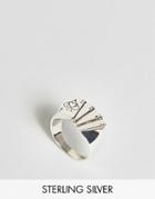 Asos Sterling Silver Ring With Playing Card Design - Silver