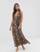 Anmol Maxi Split Front Beach Dress-multi