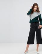 Evidnt Wide Leg Jean With Raw Hem - Black