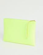 South Beach Neon Yellow Clutch With Wristlet In Scuba - Yellow